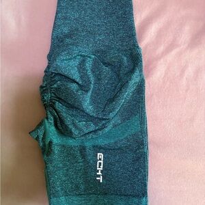 ECHT Green Leggings with Textured Melange Design